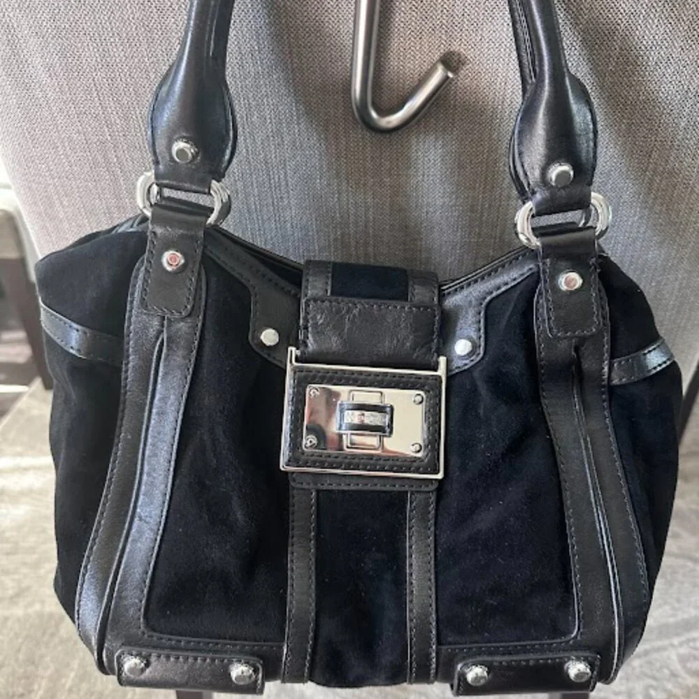 Karen Millen Suede and Leather Satchel - Picture 3 of 7